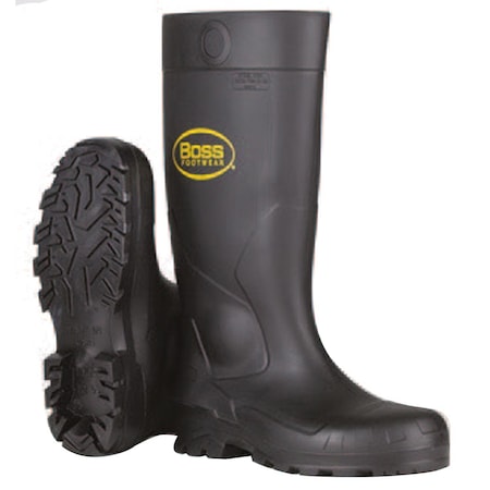 Unisex PVC Boots Black 8 US Waterproof 1 Pair 16 In.